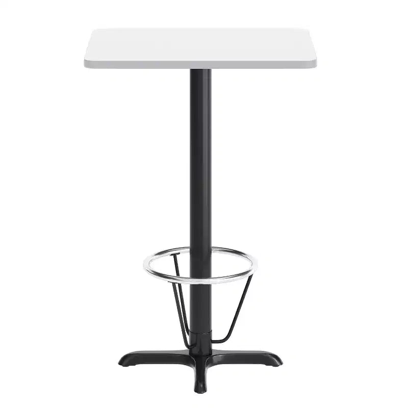 Ensemble de table de bar rectangulaire de 61 x 76 cm avec repose-pieds