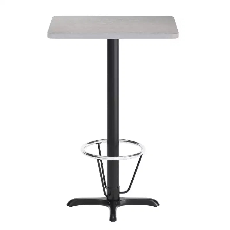 Ensemble de table de bar rectangulaire de 61 x 76 cm avec repose-pieds