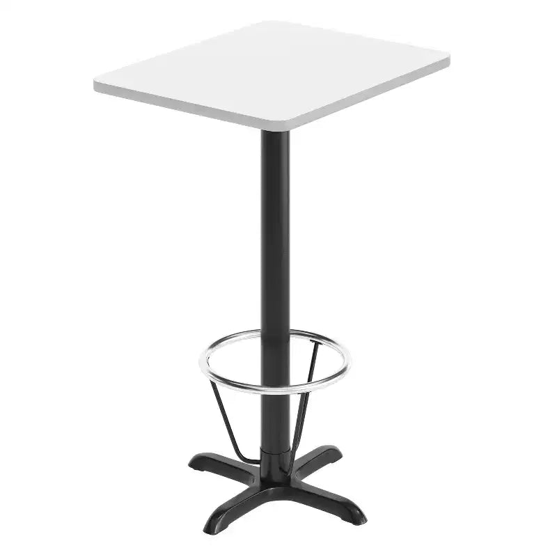 Flash Furniture 24'' x 30'' Rectangular Laminate Table Top with 22'' x 22'' Bar Height Table Base and Foot Ring
