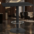 Flash Furniture 30'' x 48'' Rectangular Laminate Table Top with 24'' Round Bar Height Table Base and Foot Ring