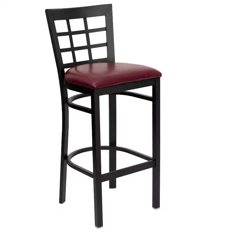 Flash Furniture Black Window Back Metal Restaurant Barstool
