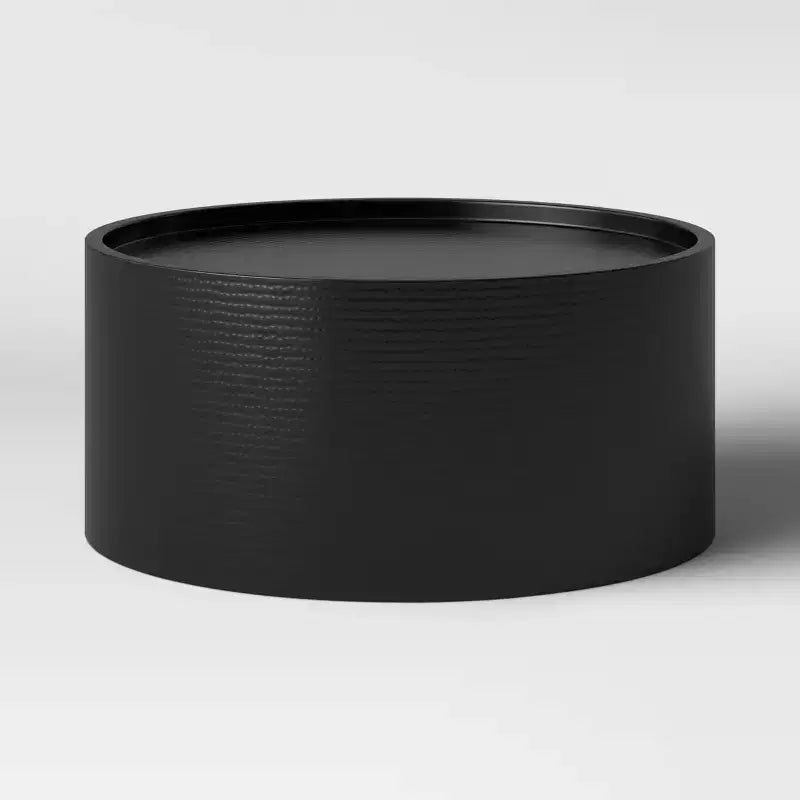Table basse tambour martelé rond