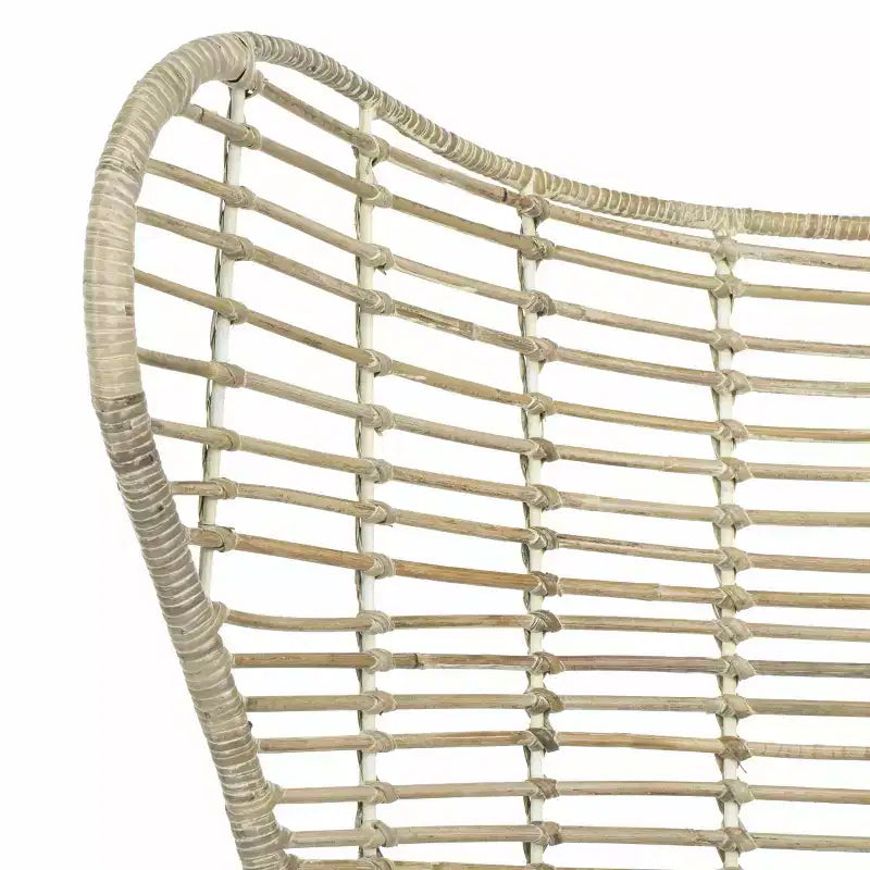 Poltrona Accent in Rattan con Schienale Alto – Lavaggio Bianco e Grigio