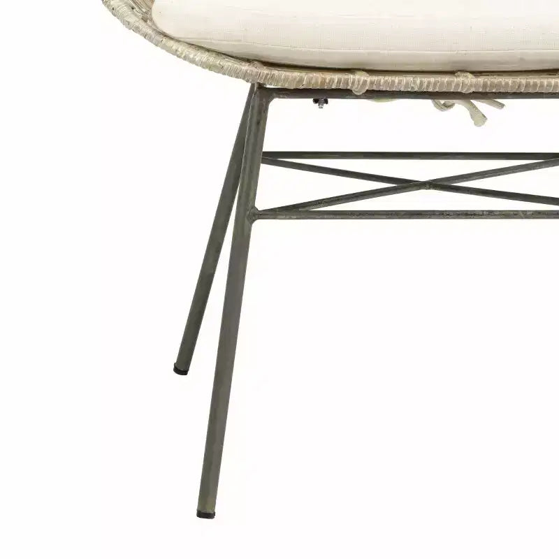 Poltrona Accent in Rattan con Schienale Alto – Lavaggio Bianco e Grigio