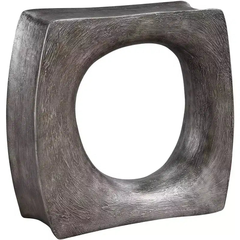 Uttermost Industrial Antique Silver Accent Side End Table 24 x 8 1/2 Sculptural Frame for Living Room Bedroom Bedside Entryway