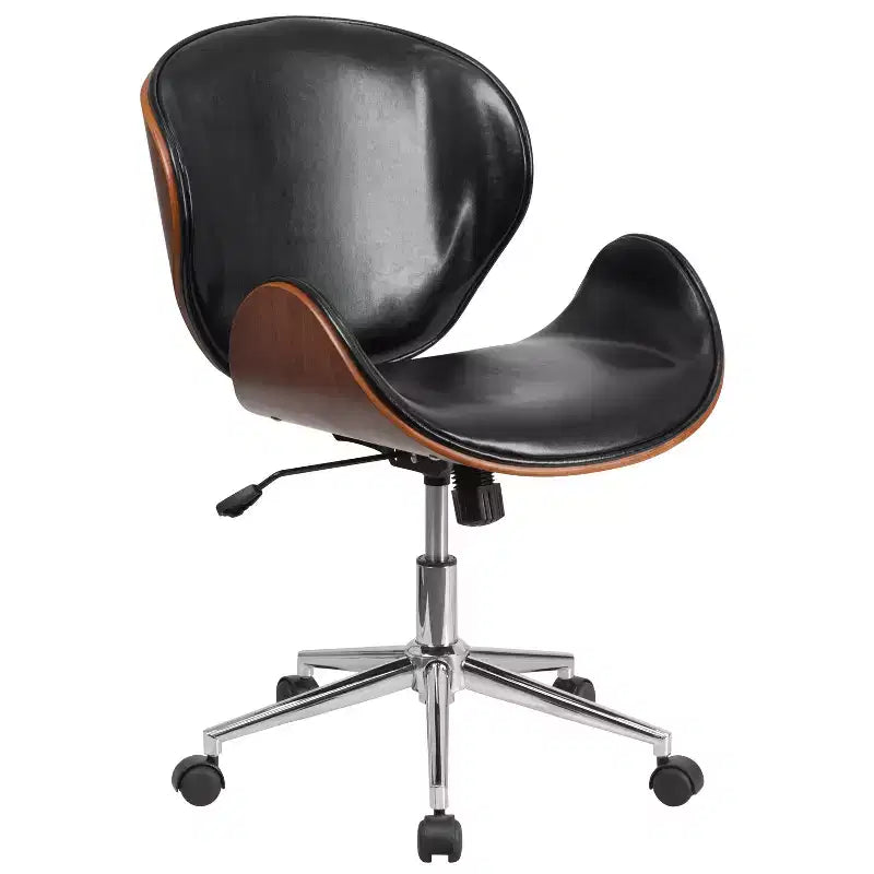 Flash Furniture Mid-Back Wood Conference Office Chair with LeatherSoft Seat