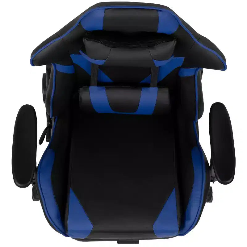 Chaise ergonomique de course de jeu avec dossier inclinable et repose-pieds