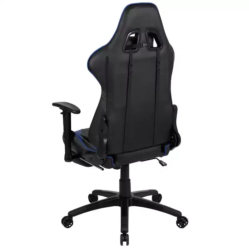 Chaise ergonomique de course de jeu avec dossier inclinable et repose-pieds