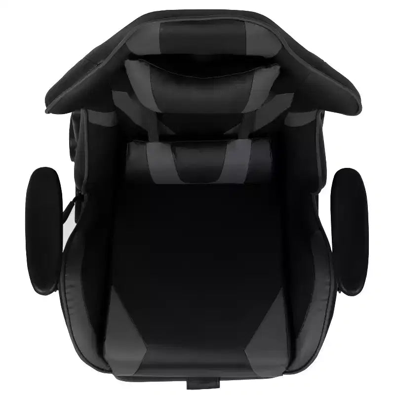 Chaise ergonomique de course de jeu avec dossier inclinable et repose-pieds