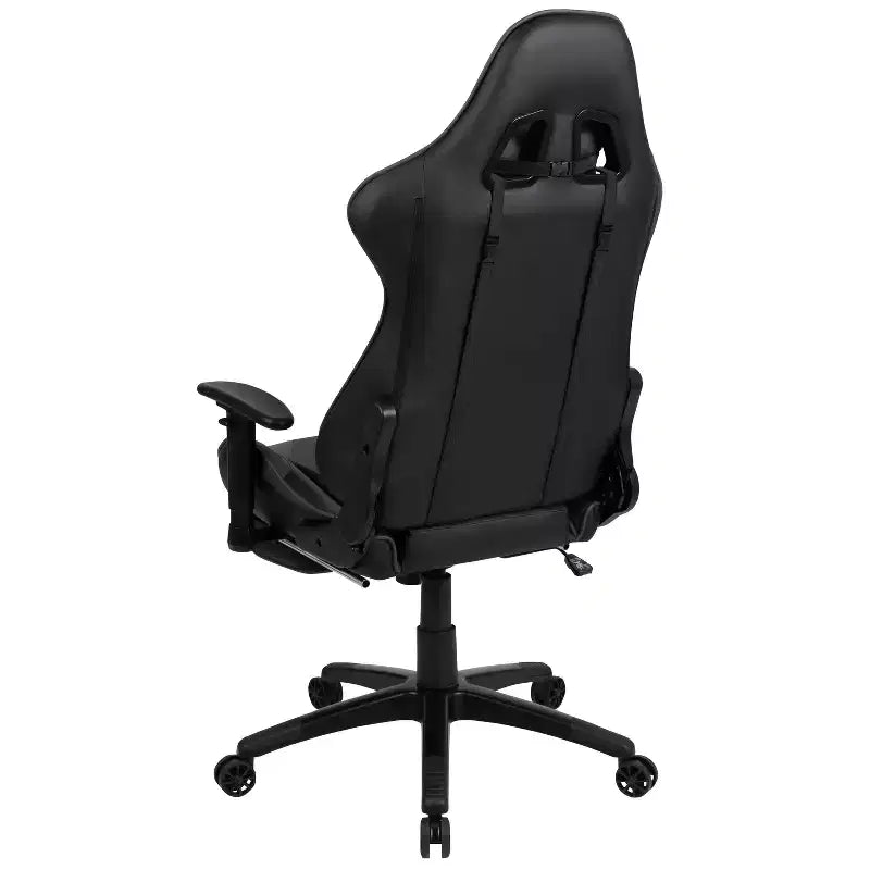 Chaise ergonomique de course de jeu avec dossier inclinable et repose-pieds