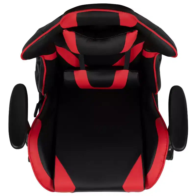 Chaise ergonomique de course de jeu avec dossier inclinable et repose-pieds