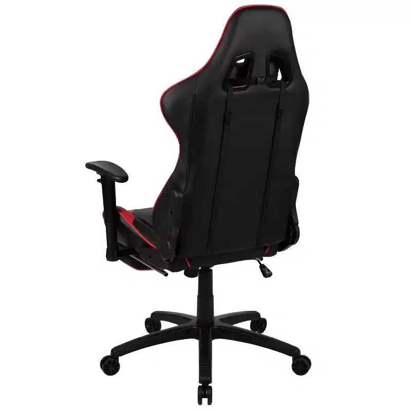 Chaise ergonomique de course de jeu avec dossier inclinable et repose-pieds