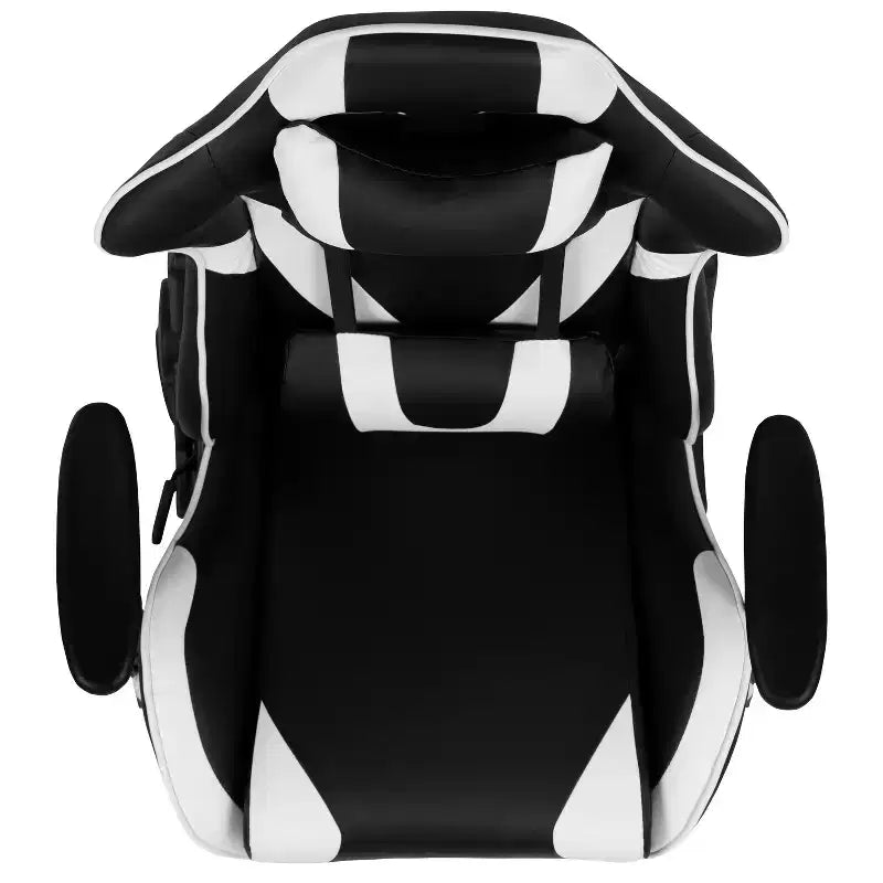 Chaise ergonomique de course de jeu avec dossier inclinable et repose-pieds
